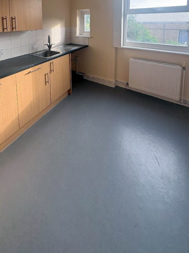The same property, the kitchen and dining area, after the works